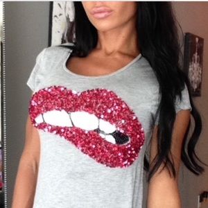 H&M Sequin Lip T-shirt 💋💎
